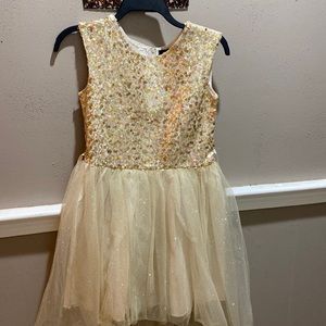 Girls Gold Formal  Dress